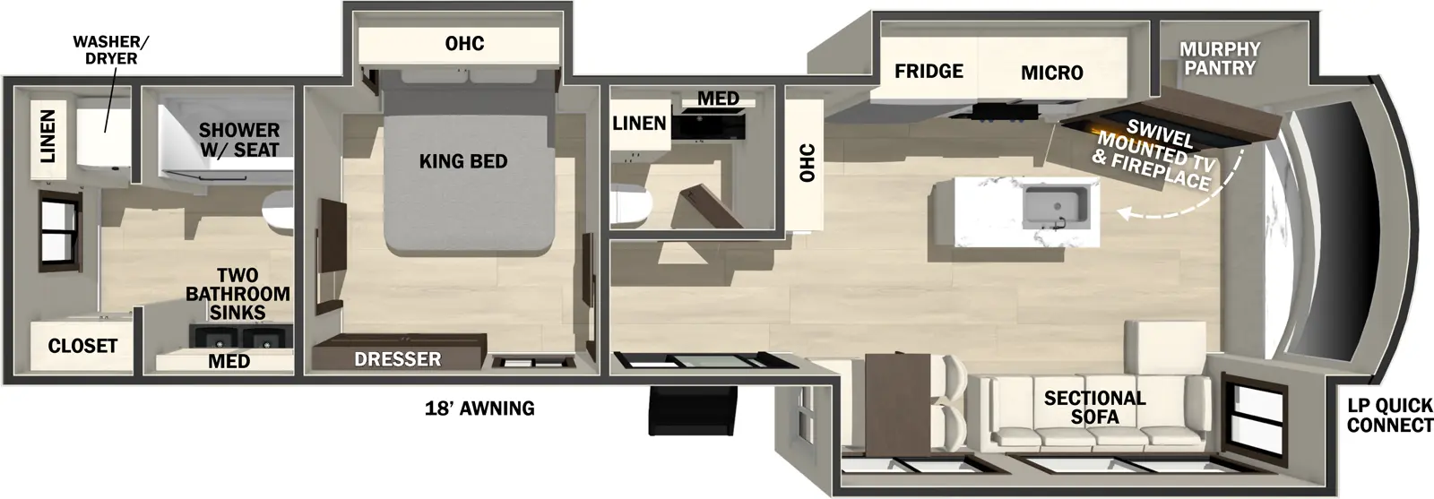 Cedar Creek Cottage 40CFL2B Floorplan